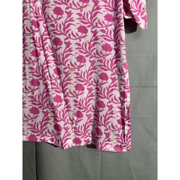 Gretchen Scott Top Womens Small Pink Floral Tunic Cotton Beachy Boho Lightweight - Picture 7 of 11